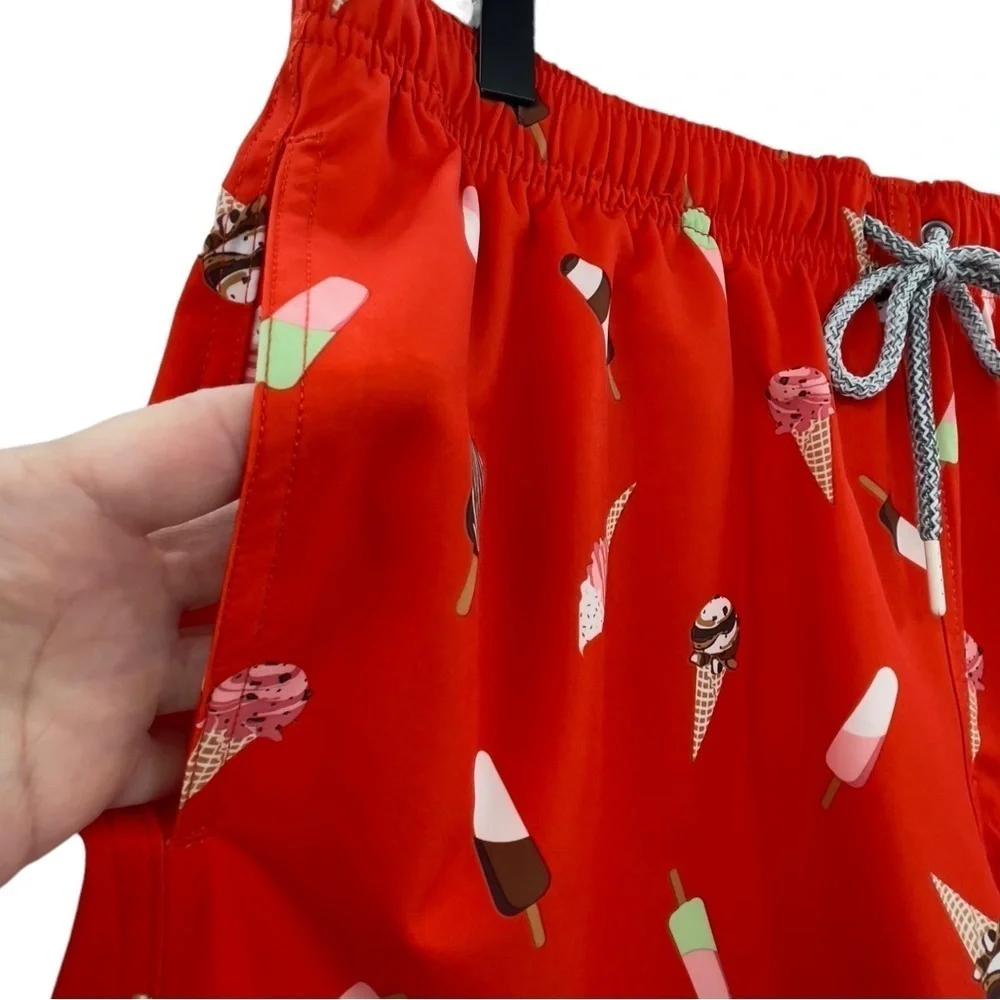 NEW Rainforest Swim Trunks Novelty Popsicle Paradise Swim Shorts Red | Small